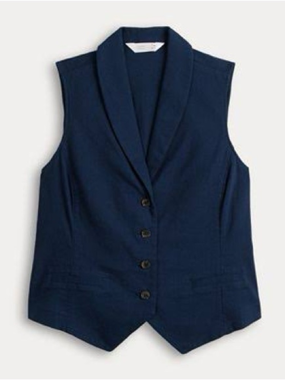 LC Lauren Conrad Navy Blue Sleeveless Button Vest - Picture 3 of 5